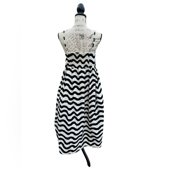 Hanna Andersson Womens Squiggly Print Muslin Dress Size Small Black and White - Picture 2 of 9